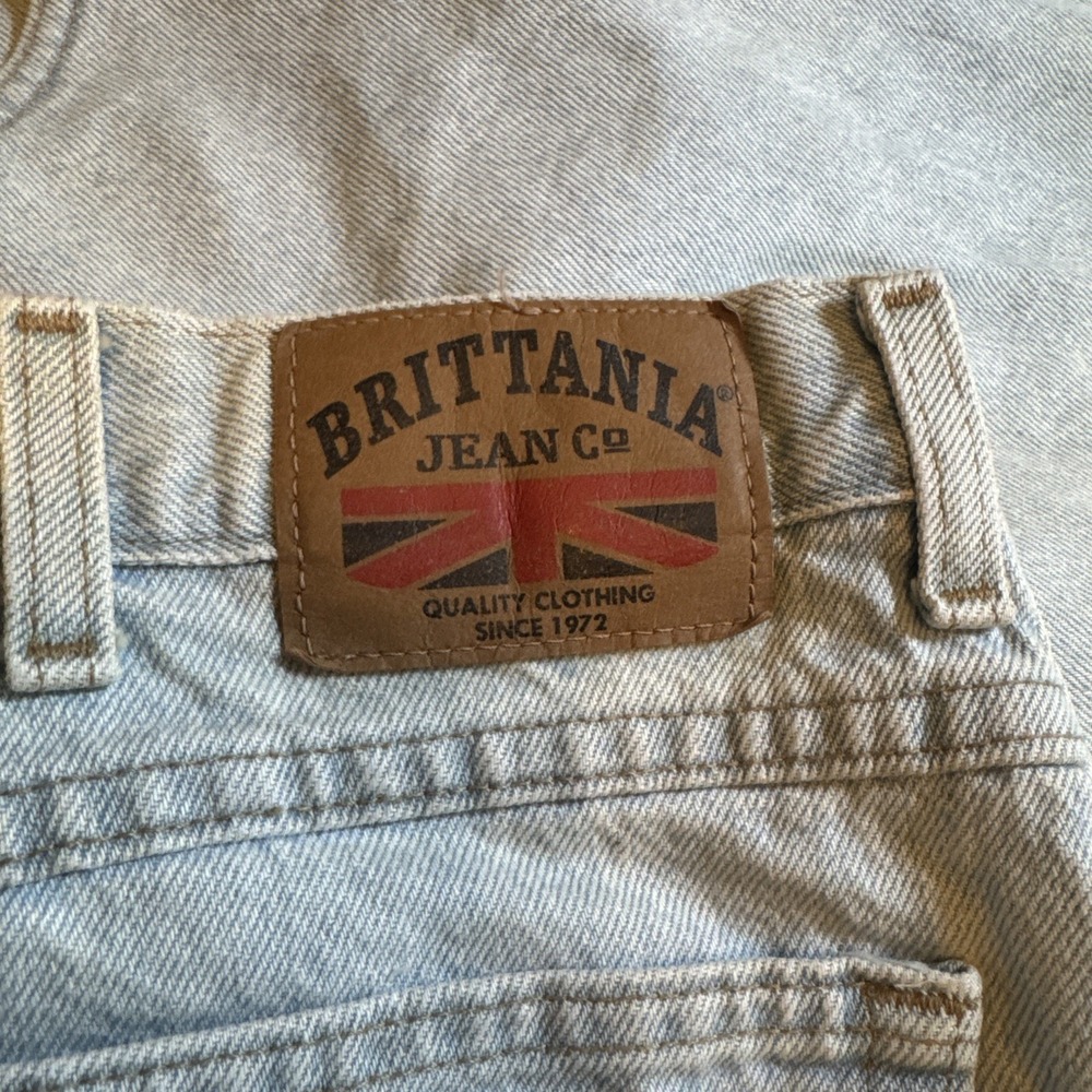 Vintage Britannia Jeans Mens 40x30 Light Wash Denim Relaxed Fit Y2K Straight Leg